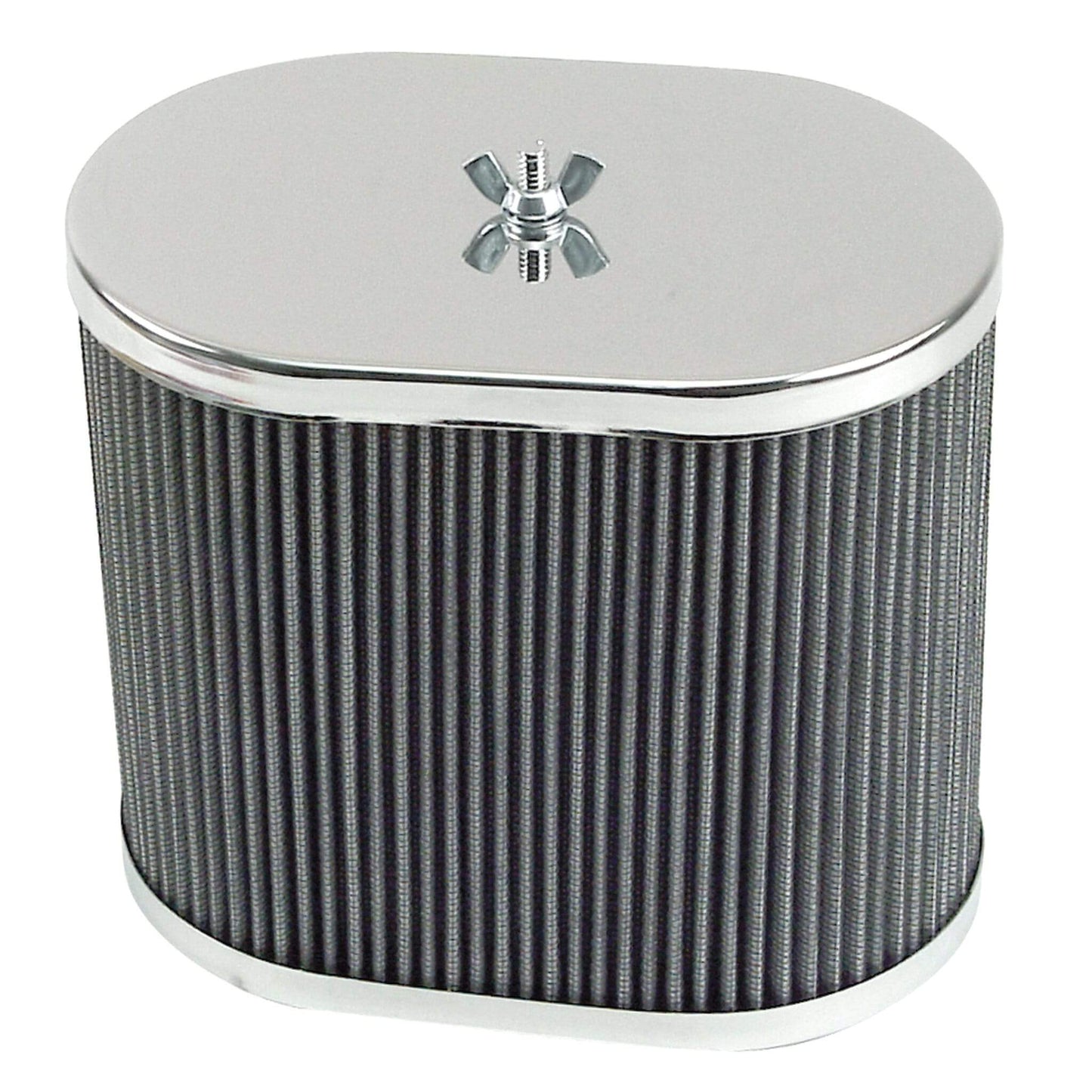 Chrome Oval Air Cleaner 40-48 IDF, 4-1/2" X 7" X 6" - AA Performance Products