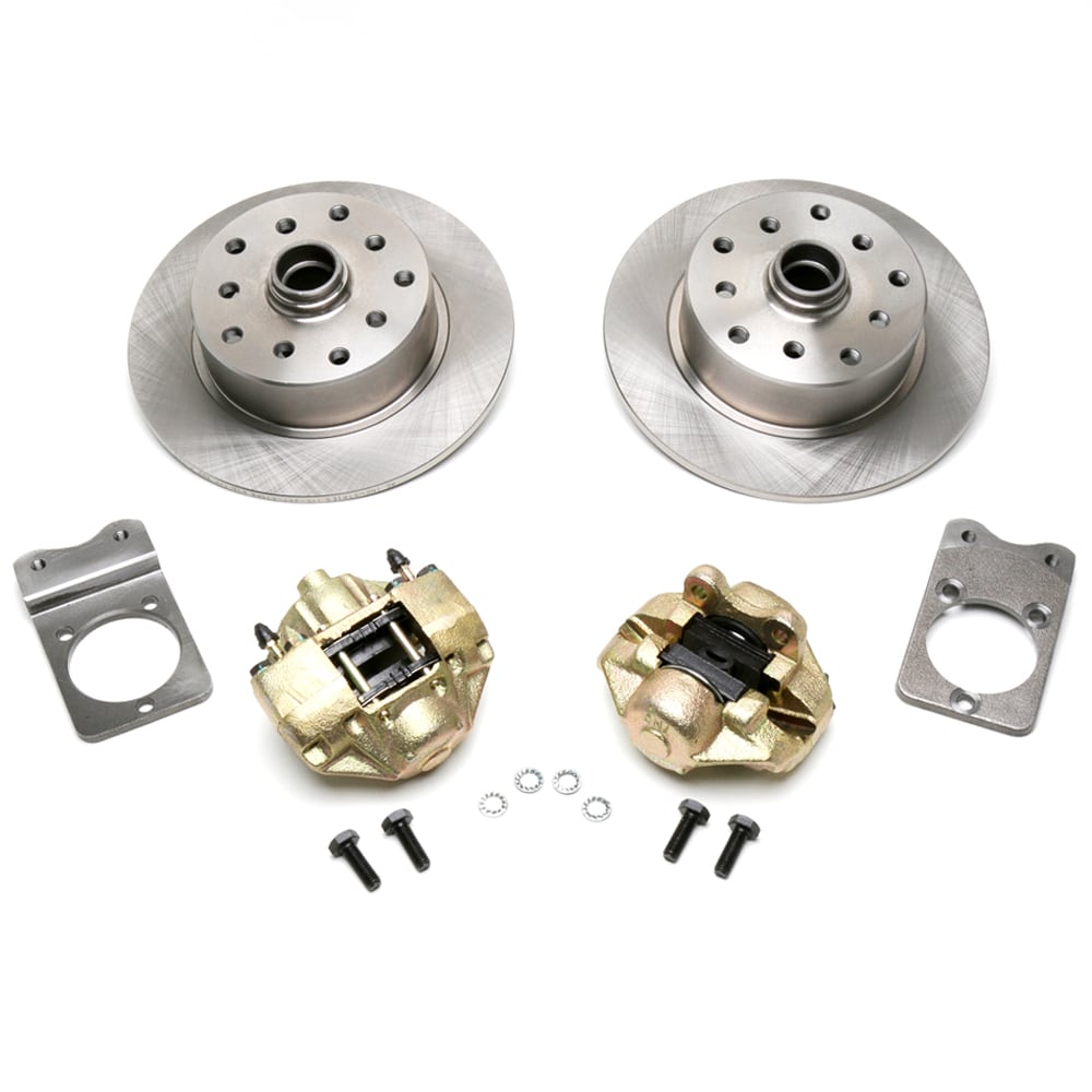 No Hassle Front Disc Brake Kit, fits Stock Drum Spindles, (1966-77) 5-Lug Dual Pattern - 5 x 130mm & 5 x 112mm
