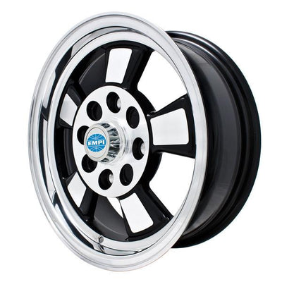 Empi 9732 Riviera Gloss Black w/ Polished Lip & Spokes 5.5x15" - AA Performance Products