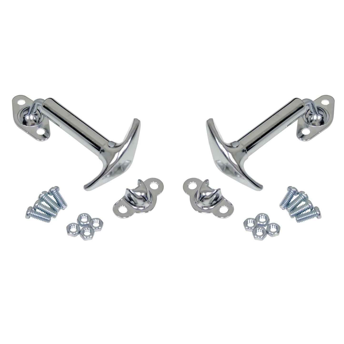 Chrome Hood Hold Downs, Pair