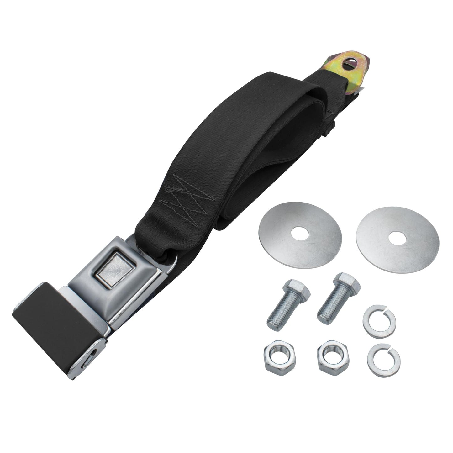 2 Point Lap Seat Belt With Push Button Latch w/ Hardware, Universal 72", Each