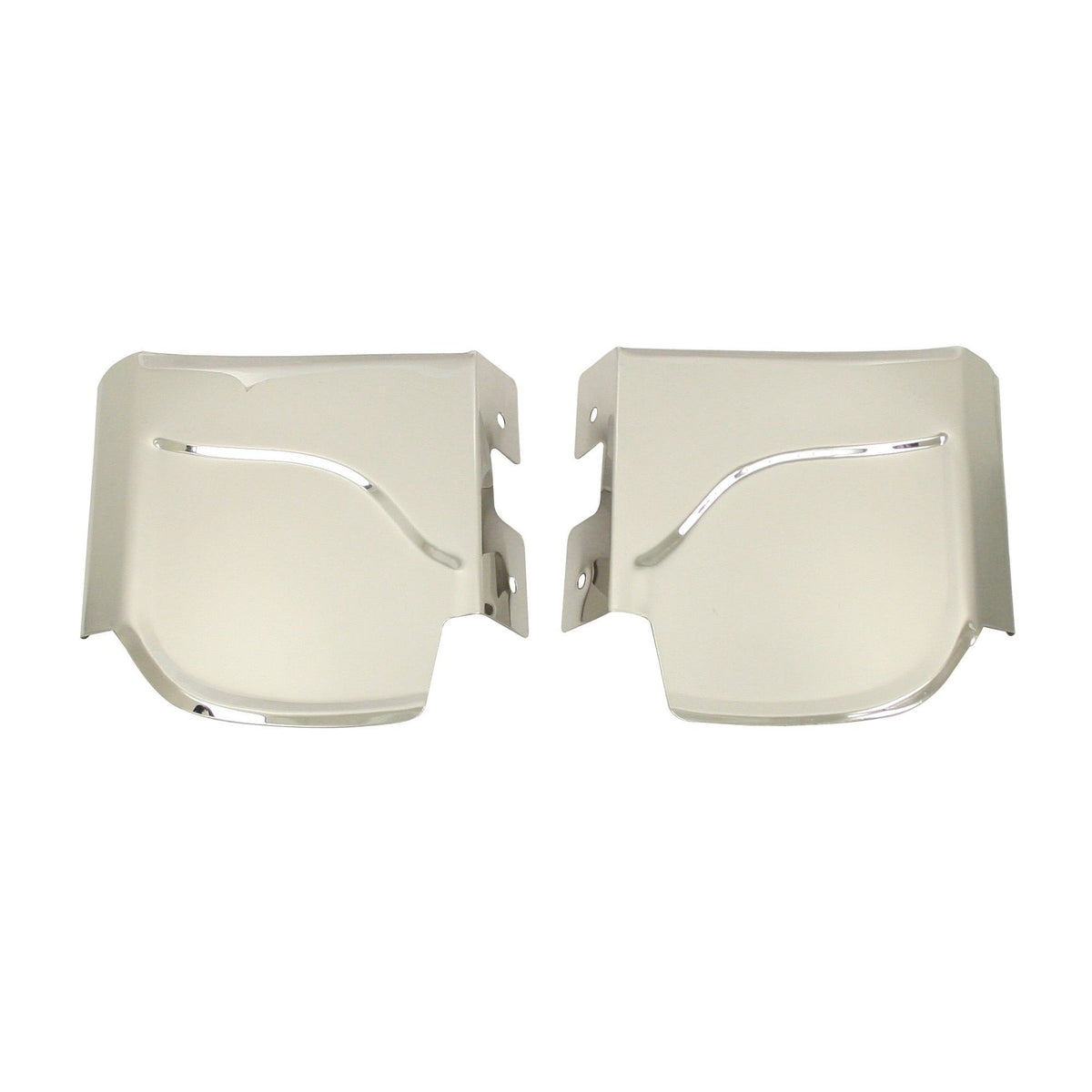 Fender Guards, Rear, Stainless Steel, Type 1, Pair, w/ Plastic Trim