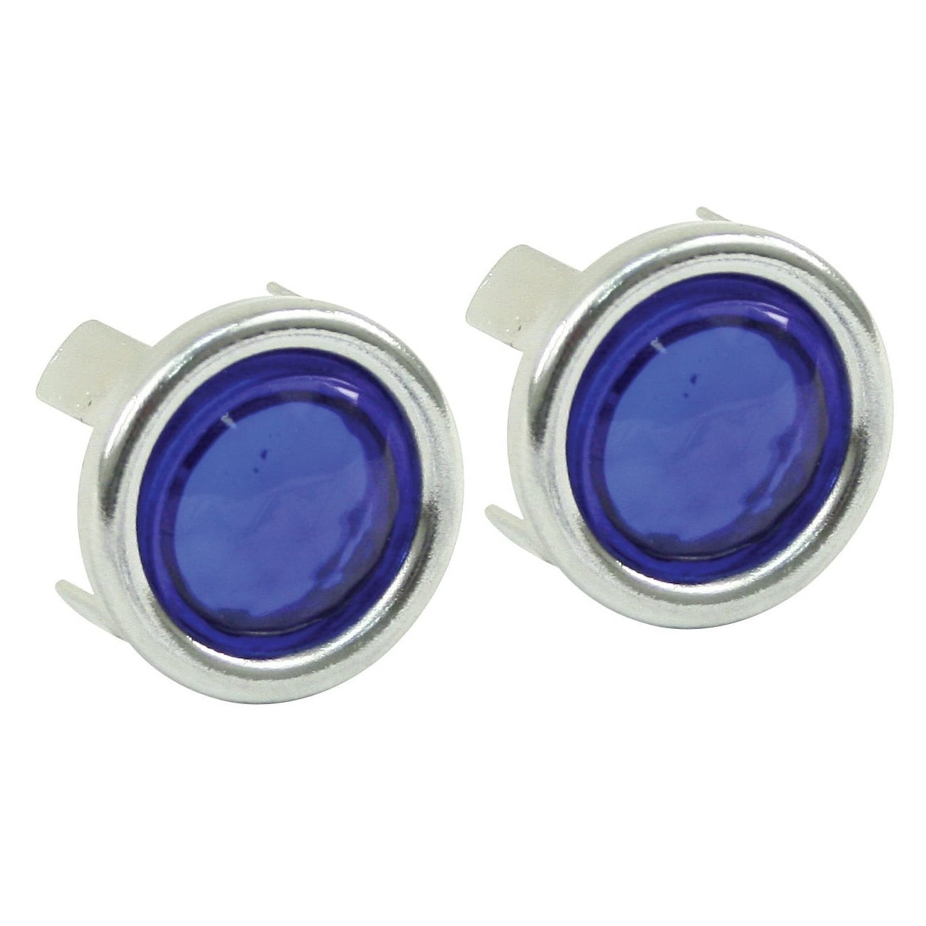 Blue Dot w/ Chrome Ring, Pair