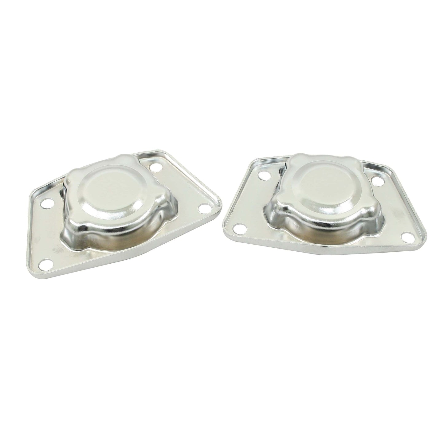 Chrome Spring Plate Caps - Swing Axle, Pair