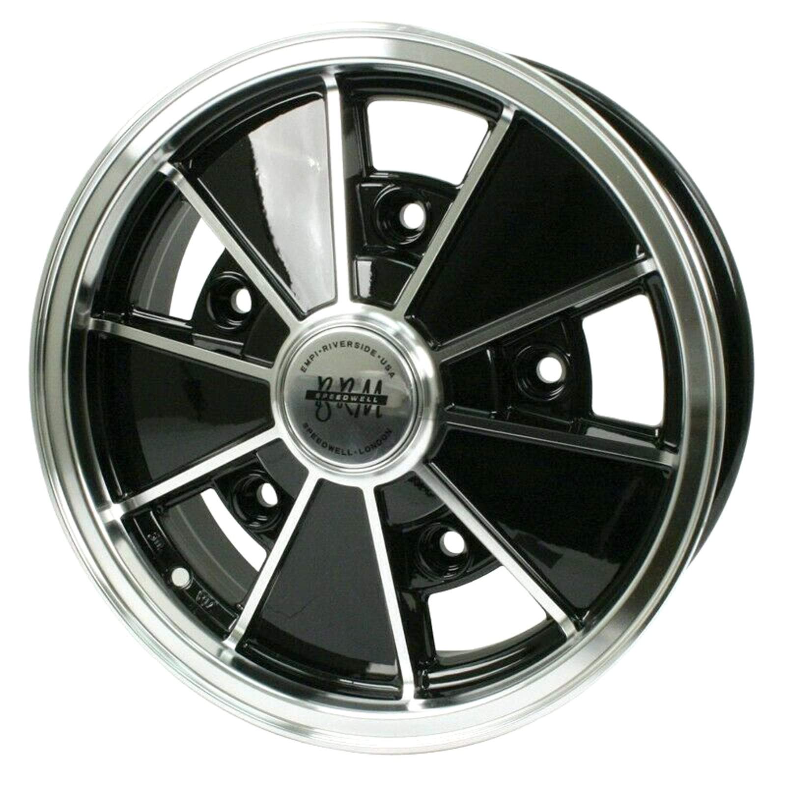 Empi BRM 9676 Gloss Black w/ Polished Lip & Spoke Edges 5x15" - AA Performance Products