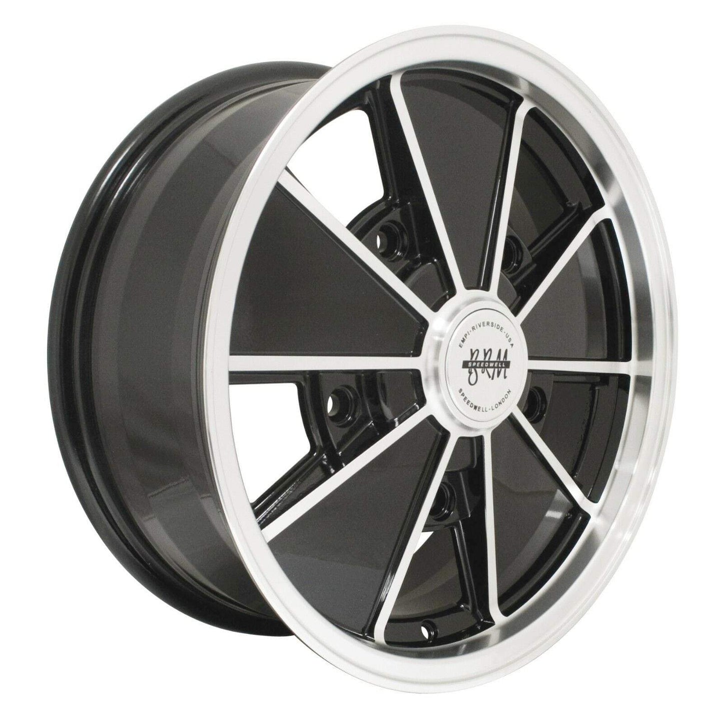 Empi BRM 9676 Gloss Black w/ Polished Lip & Spoke Edges 5x15" - AA Performance Products