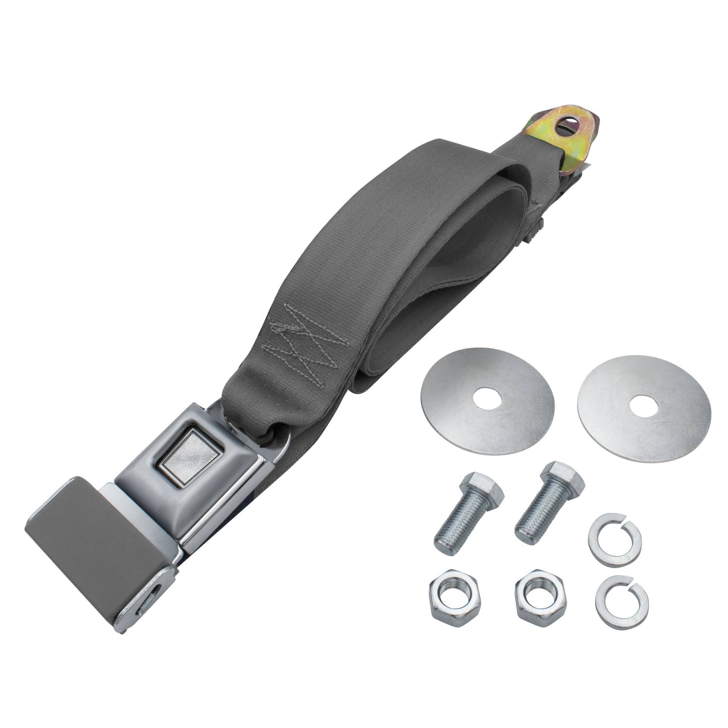 2 Point Lap Seat Belt With Push Button Latch w/ Hardware, Universal 72", Each