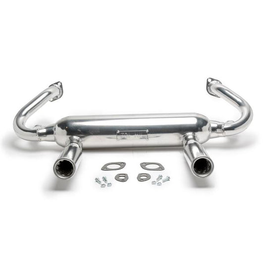 Tri Mil Exhaust, Euro 2-Tip, Dropped Tip, w/o Heat Risers, Ceramic Coated - AA Performance Products