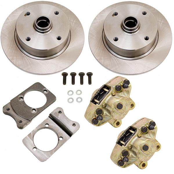 Disc Brake Kit, Front, Fits Stock Drum Spindles, 4-Lug (VW Pattern - 4x130) - AA Performance Products