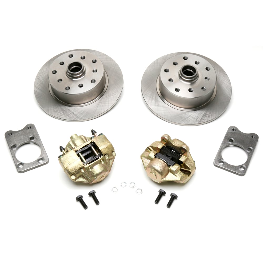 No Hassle Front Disc Brake Kit, 5-Lug Dual Pattern - 5 x 130mm & 5 x 112mm, fits '71-'79 Super Beetle Stock Drum Spindles