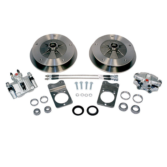 No Hassle Drum to Disc Brake Conversion Kit, Wide 5 with Ball Joint Spindles, fits '67-'68 Bug & Ghia